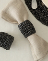 Straw Rope Natural İp 2'li Peçete Halkası Antrasit