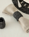 Straw Rope Natural İp 2'li Peçete Halkası Antrasit