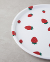 Strawberries Plastik Tepsi 36 cm Beyaz - Kırmızı