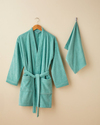 Stripe %100 Pamuk Bornoz L-XL Mint