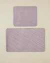 Stripe Line Kaydırmaz Taban Banyo Paspası Seti 60x100 cm + 50x60 cm Lila