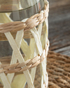 Stripe Wicker Cam Hasırlı Şişe 980 ml Krem