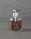 Striped Cam Banyo Sıvı Sabunluk Silver