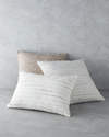 Striped Jakarlı Kırlent Kılıfı 45x45 cm Ekru-Bej