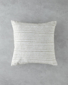 Striped Jakarlı Kırlent Kılıfı 45x45 cm Ekru-Bej