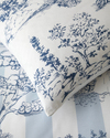 Striped Jouy Pamuk Çift Kişilik Nevresim Takımı 200x220 cm Mavi