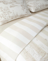 Striped Jouy Pamuk Çift Kişilik Nevresim Takımı 200x220 cm Krem - Kahve