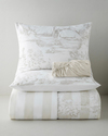 Striped Jouy Pamuk Çift Kişilik Nevresim Takımı 200x220 cm Krem - Kahve