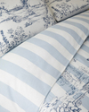 Striped Jouy Pamuk Çift Kişilik Nevresim Takımı 200x220 cm Mavi