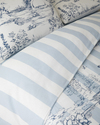 Striped Jouy Pamuk Tek Kişilik Nevresim Takımı 160x220 cm Mavi