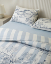 Striped Jouy Pamuk Tek Kişilik Nevresim Takımı 160x220 cm Mavi