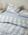 Striped Jouy Pamuk Tek Kişilik Nevresim Takımı 160x220 cm Mavi