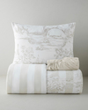 Striped Jouy Pamuk Tek Kişilik Nevresim Takımı 160x220 cm Krem - Kahve