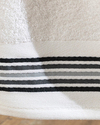 Striped Pamuklu Yüz Havlusu Beyaz-Antrasit