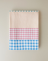 Summer Grid Baskılı Pamuklu Çift Kişilik Pike 200x220 cm Turuncu