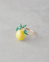Summer Lemon Metal 4'lü Peçete Halkası 4 cm Gold