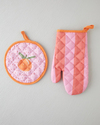 Summer Orange Polyester 2'li Mutfak Seti 17x30 Cm + 20x20 Cm Kırmızı-Pembe