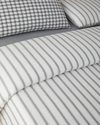 Swirl Check İpliği Boyalı Çift Kişilik Nevresim Takımı 200x220 cm Siyah