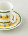 Talavera Garden Bone Porselen 4 Parça 2 Kişilik Kahve Fincan Takımı 90 ml A. Mavi-Yeşil-Sarı