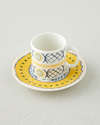 Talavera Garden Bone Porselen 4 Parça 2 Kişilik Kahve Fincan Takımı 90 ml A. Mavi-Yeşil-Sarı