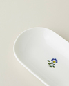 Talavera Garden Porselen Kayık Tabak 15 cm Beyaz - Lacivert