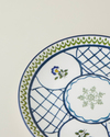 Talavera Garden Porselen Pasta Tabağı 21 cm Beyaz - Lacivert