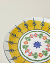 Talavera Glow Porselen Pasta Tabağı 21 cm Beyaz - Lacivert