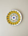 Talavera Glow Porselen Pasta Tabağı 21 cm Beyaz - Lacivert