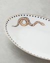 Talisman Snake Bone China Kayık Tabak 25 cm Siyah-Gold