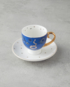 Talisman Snake New Bone China 4 Parça 2 Kişilik Kahve Fincan Takımı 100 ml Lacivert