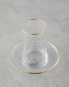 Talisman Star Cam 12 Parça 6 Kişilik Çay Seti 170 ml Şeffaf-Gold