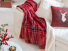 Tartan Sherpa Tv Battaniye Kırmızı
