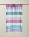 Teris Rejenere Çizgili Peştamal 80x150 cm Mavi-Mor