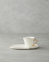Terra New Bone China Tepsili Kahve Fincan Takımı Beyaz