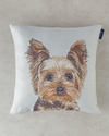 Terrier Pamuk Polyester Dolgulu Kırlent Ekru - Gri