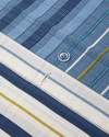 Textured Grid Kolay Ütülenir Çift Kişilik Nevresim Takımı 200x220 cm Lacivert