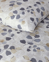 Textured Ivy Krep King Size Çarşaflı Nevresim Takımı Bej