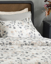 Textured Ivy Krep King Size Nevresim Takımı Bej