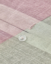 Textured Plaid Kolay Ütülenir Çift Kişilik Nevresim Seti 200x220 cm Yeşil-Mürdüm