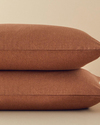 Textured Plain Kolay Ütülenir 2'li Yastık Kılıfı Terracotta