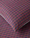 Tile Check İpliği Boyalı Çift Kişilik Nevresim Takımı 200x220 cm Lacivert-Kırmızı