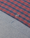Tile Check İpliği Boyalı Çift Kişilik Nevresim Takımı 200x220 cm Lacivert-Kırmızı