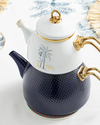 Toile Botanical Emaye Çaydanlık Koyu Mavi-Beyaz