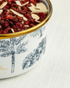 Toile Botanical Emaye Kase Koyu Mavi-Beyaz