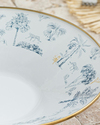 Toile Botanical Emaye Sunumluk Koyu Mavi-Beyaz
