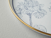 Toile Botanical Emaye Yuvarlak Tepsi Koyu Mavi-Beyaz