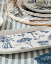 Toile Jungle Bone Porselen Kayık Tabak Koyu Mavi-Beyaz