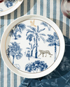 Toile Jungle Bone Porselen Pasta Tabağı 21 cm Koyu Mavi-Beyaz