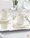 Torino Porselen 4 Parça 2 Kişilik Kahve Fincan Takımı Silver
