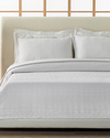 Triangle Polycotton Jakarlı Çift Kişilik Yatak Örtüsü Takımı Beyaz